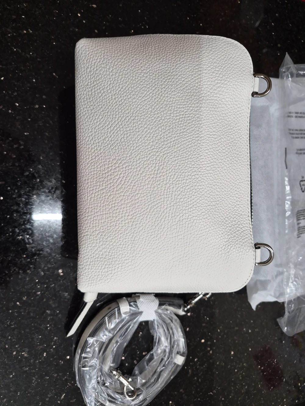 Marc Jacobs White Pebbled Leather Crossbody Bag
